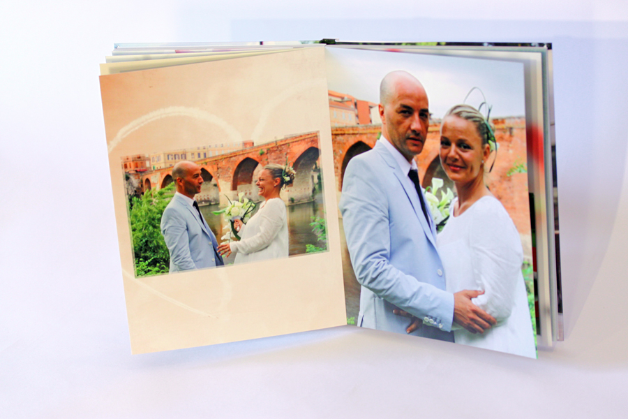 Album de mariage, page portrait